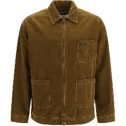 Brown Cotton Full-Length Jacket
