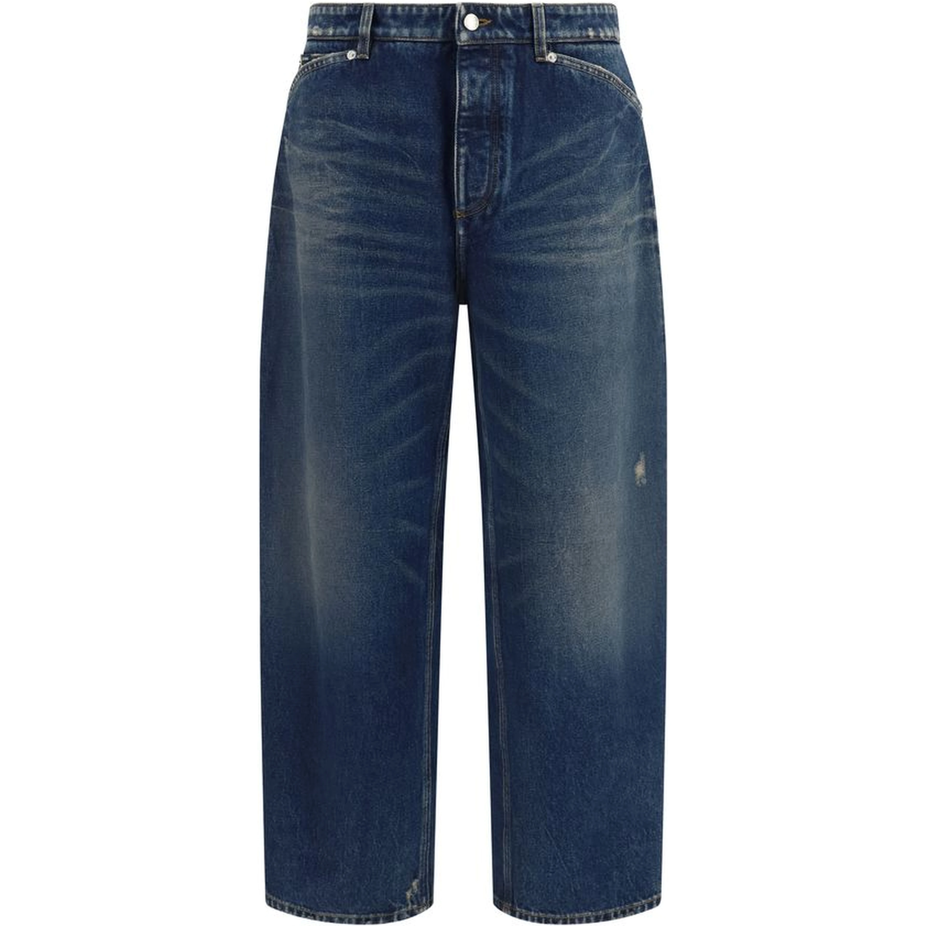 Blue Cotton Relaxed Fit Jeans
