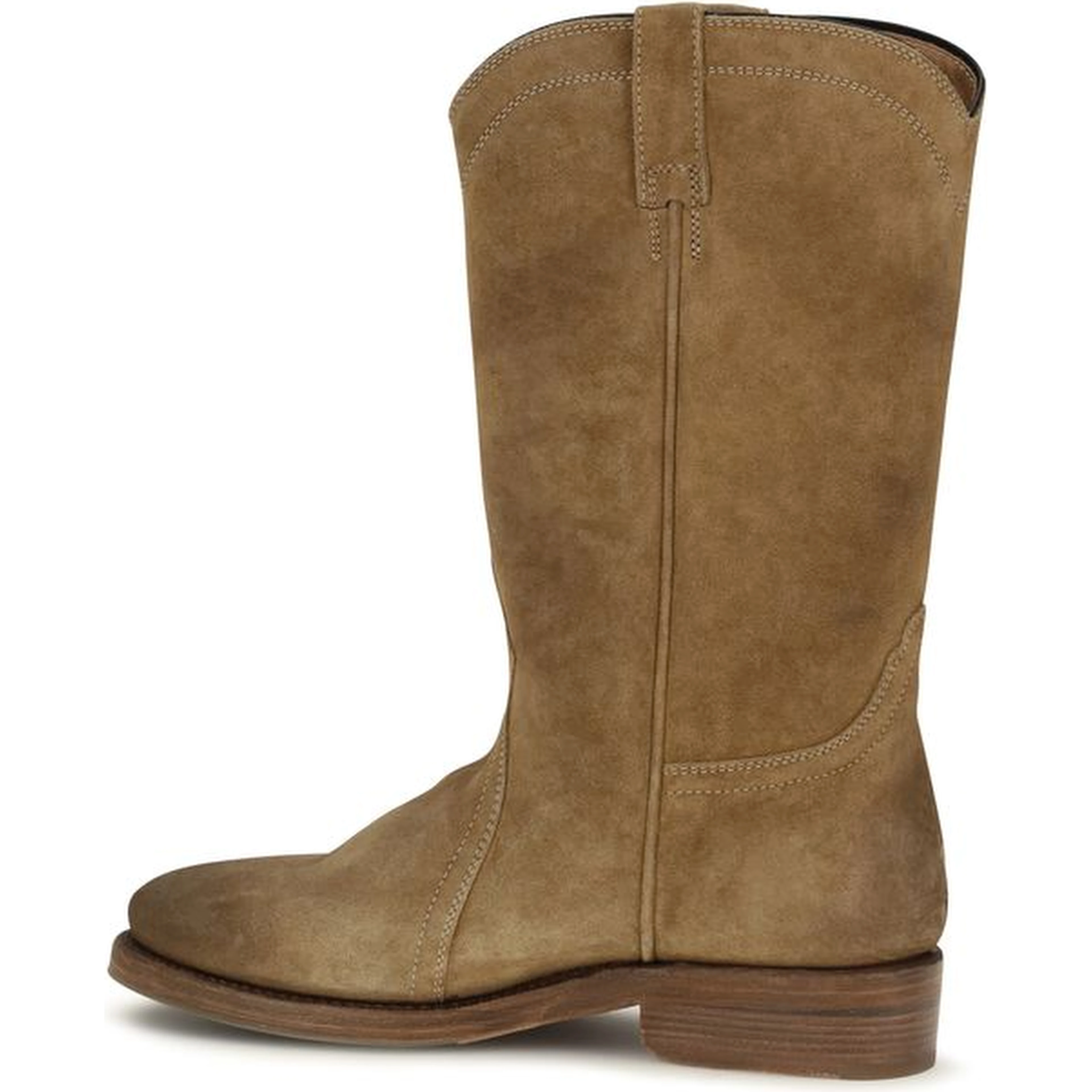 Beige Suede Leather Ankle Boots