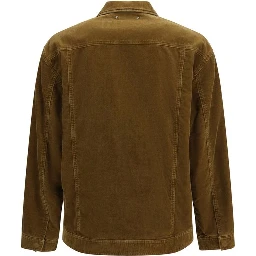Brown Cotton Full-Length Jacket