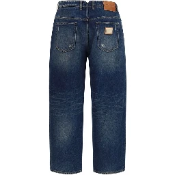 Blue Cotton Relaxed Fit Jeans