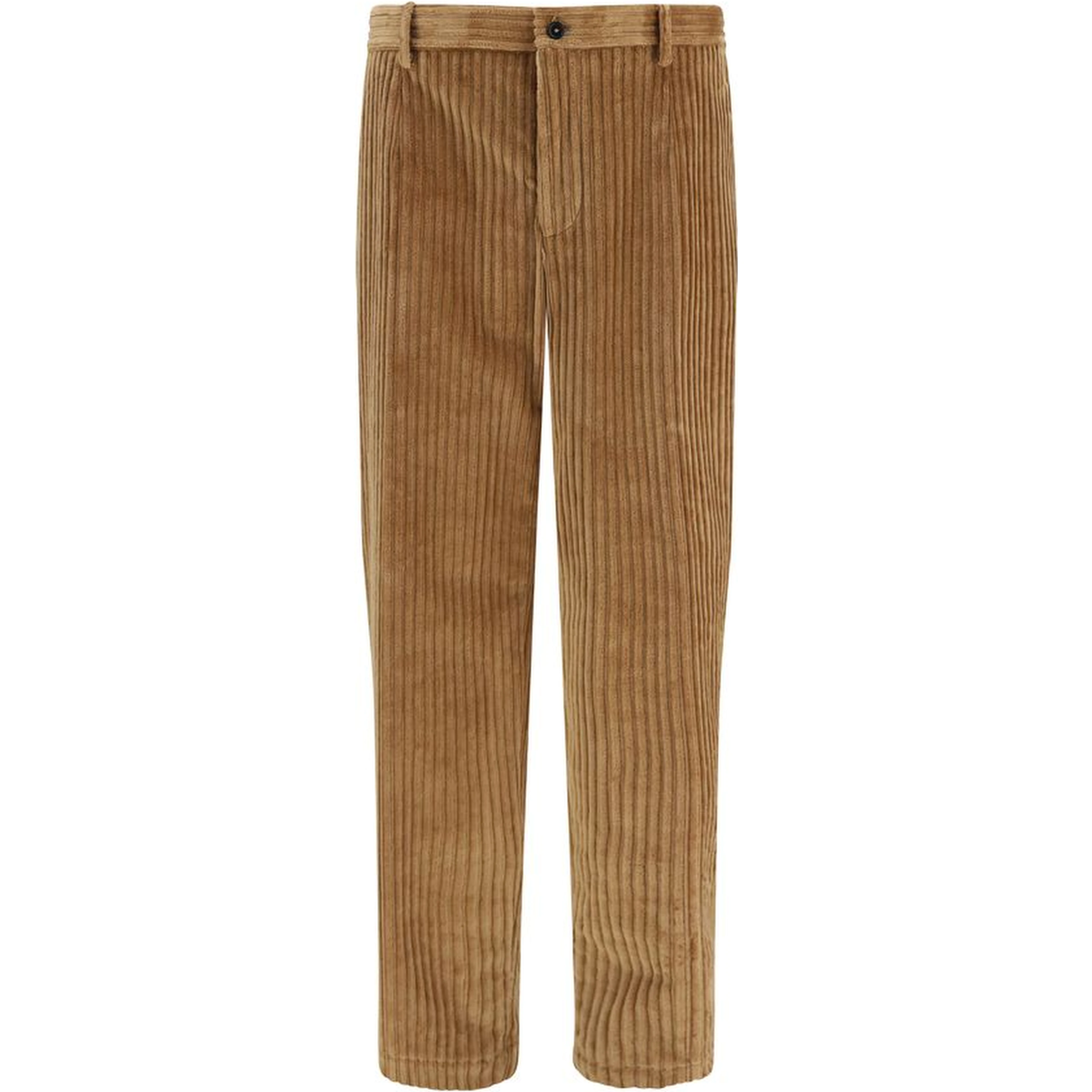 Brown Cotton Casual Pants