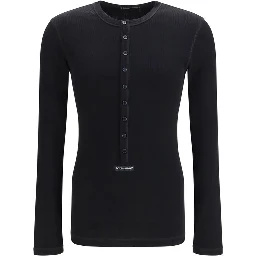 Black Cotton Long Sleeve T-Shirt