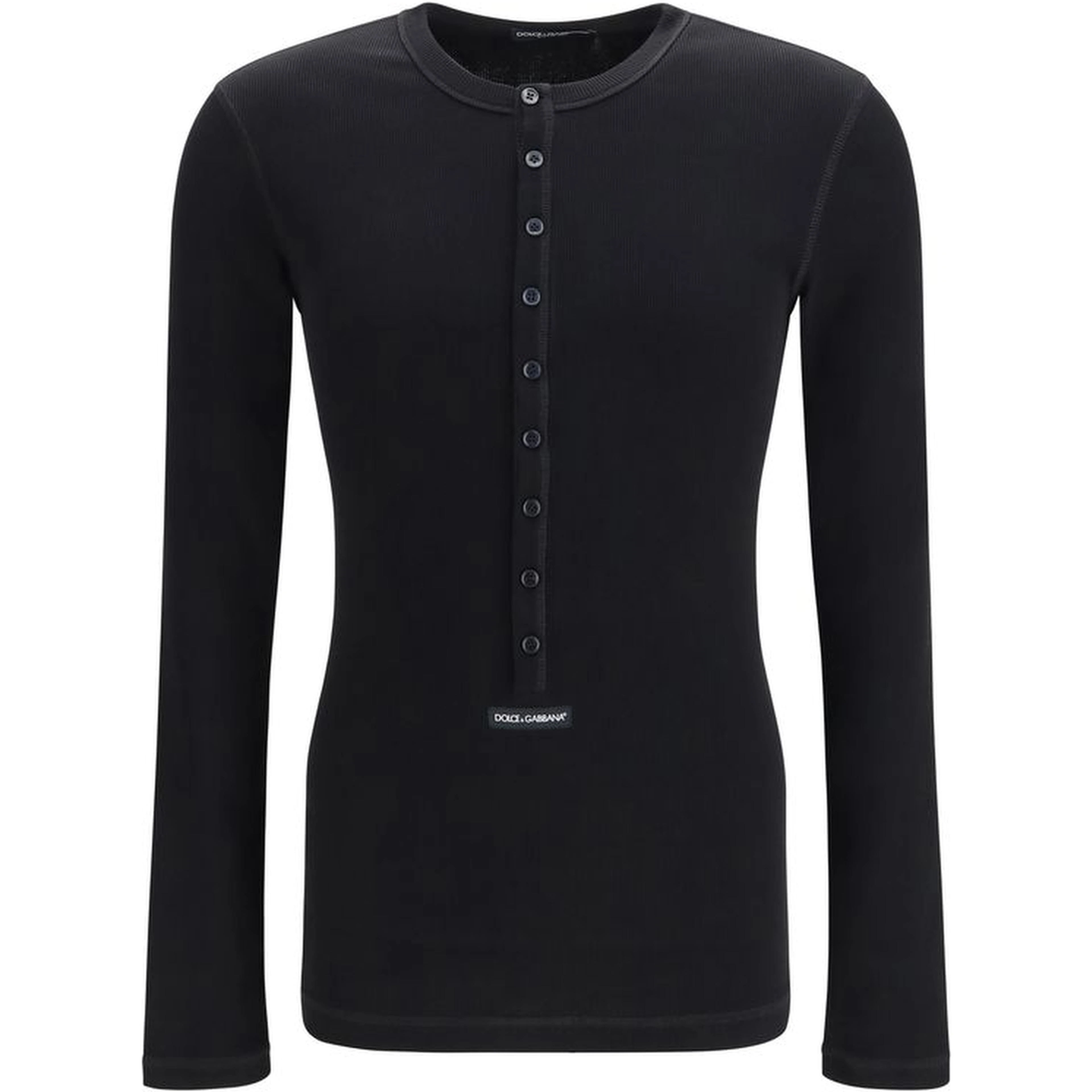Black Cotton Long Sleeve T-Shirt
