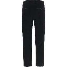 Black Cotton Casual Pants