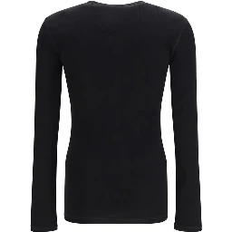 Black Cotton Long Sleeve T-Shirt