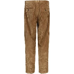 Brown Cotton Casual Pants