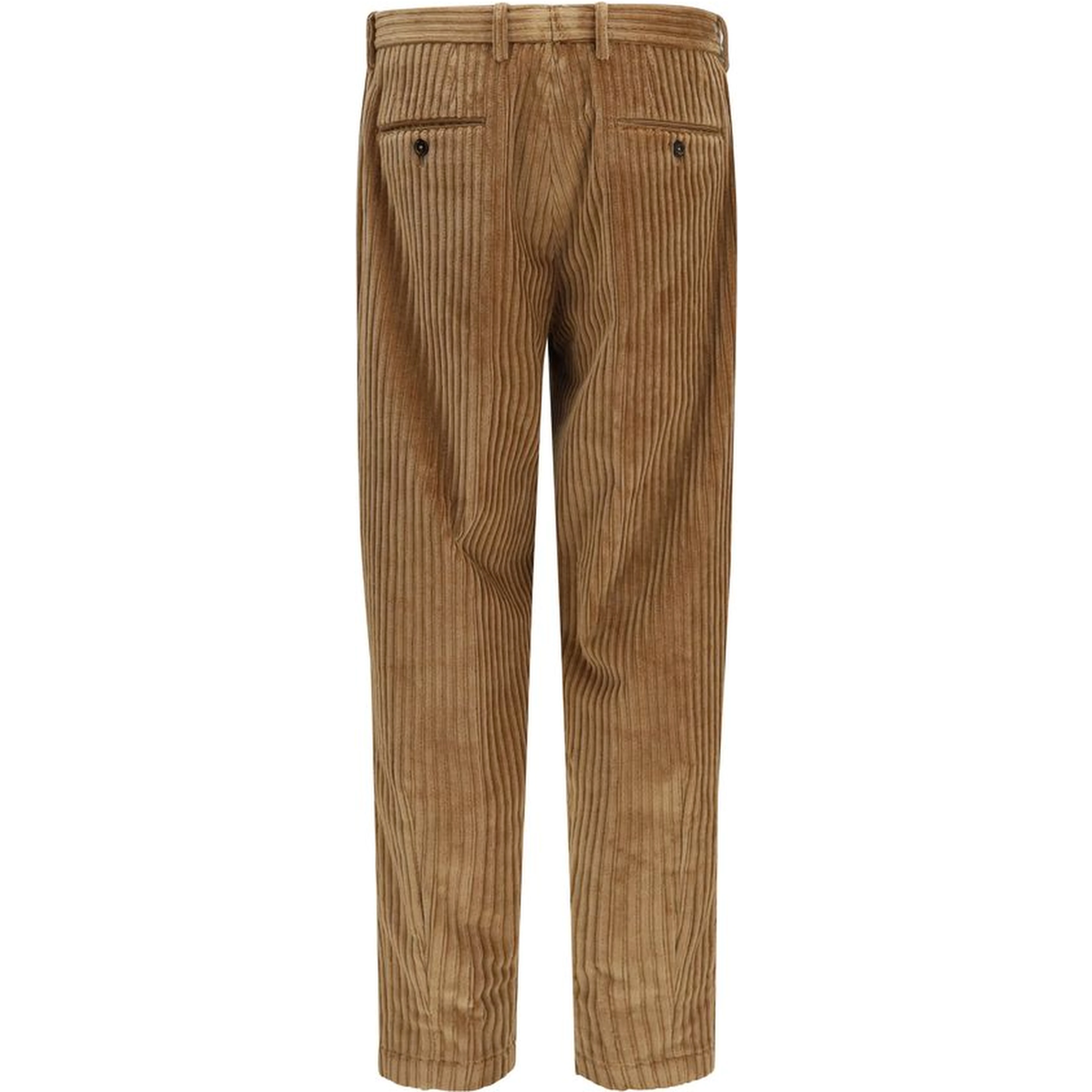 Brown Cotton Casual Pants