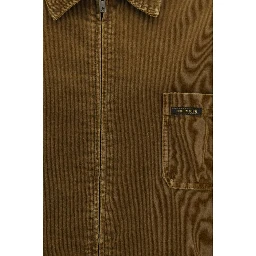 Brown Cotton Full-Length Jacket