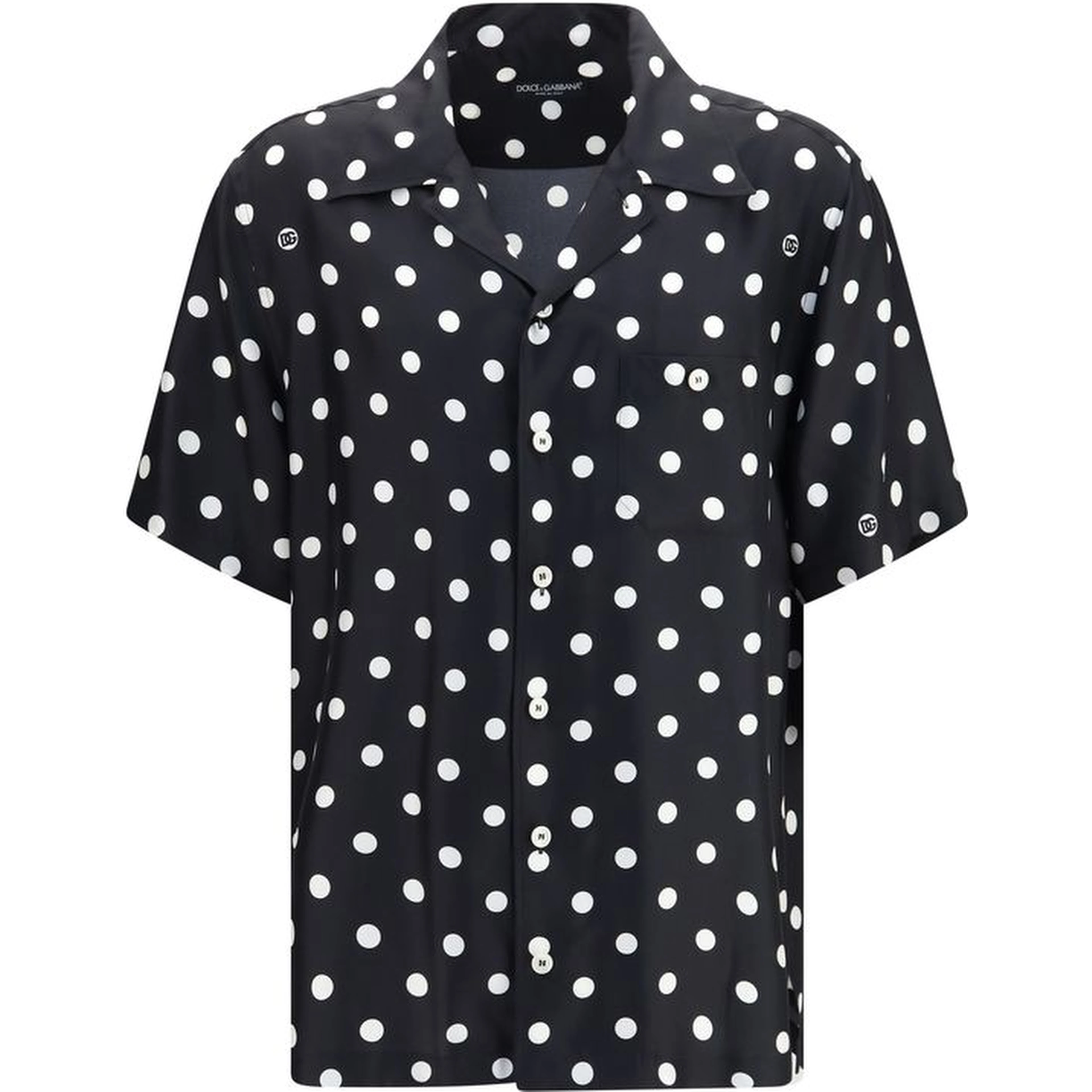 Black Silk Pattern Shirt