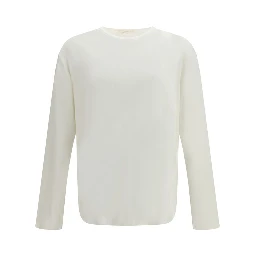 White Cotton Long Sleeve T-Shirt