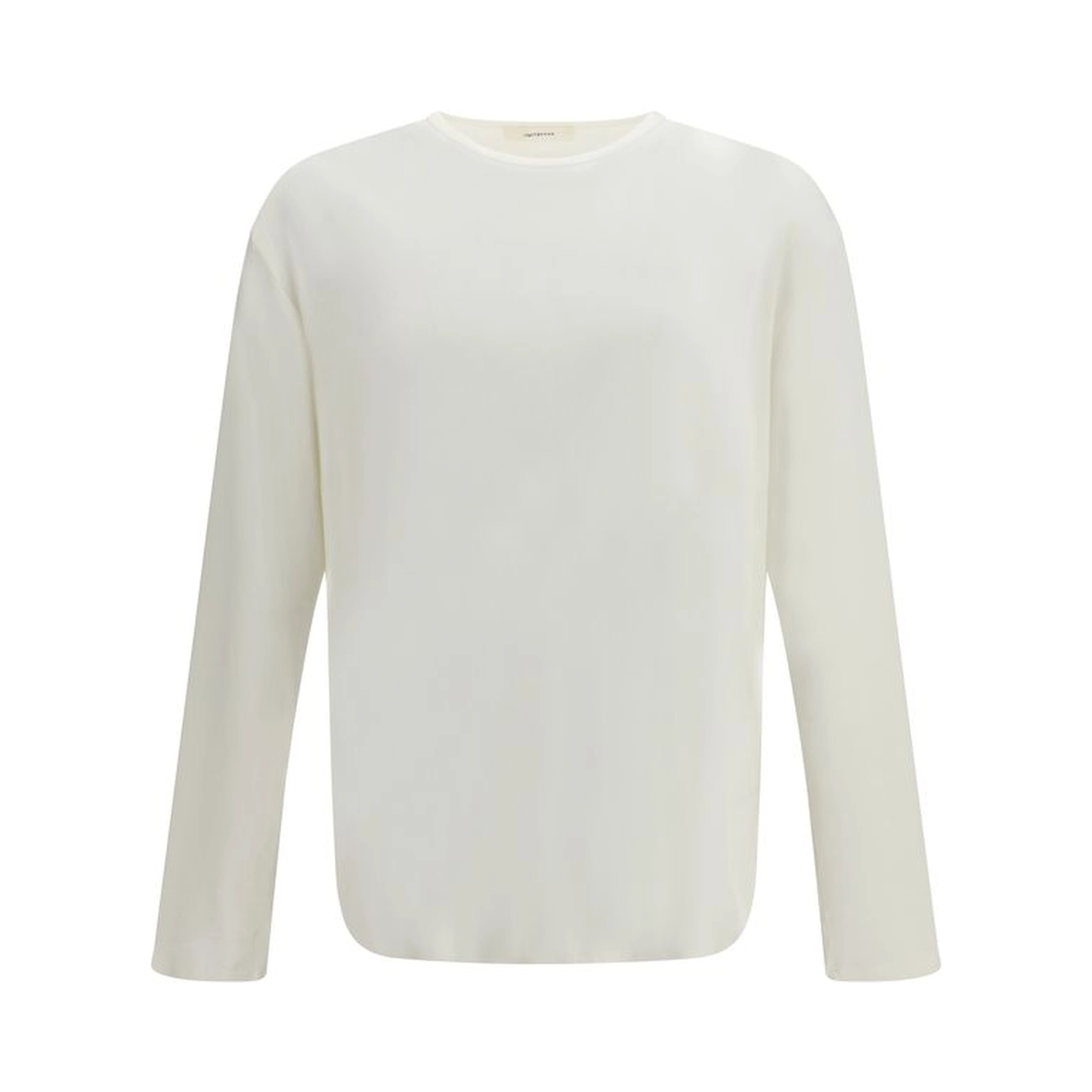 White Cotton Long Sleeve T-Shirt