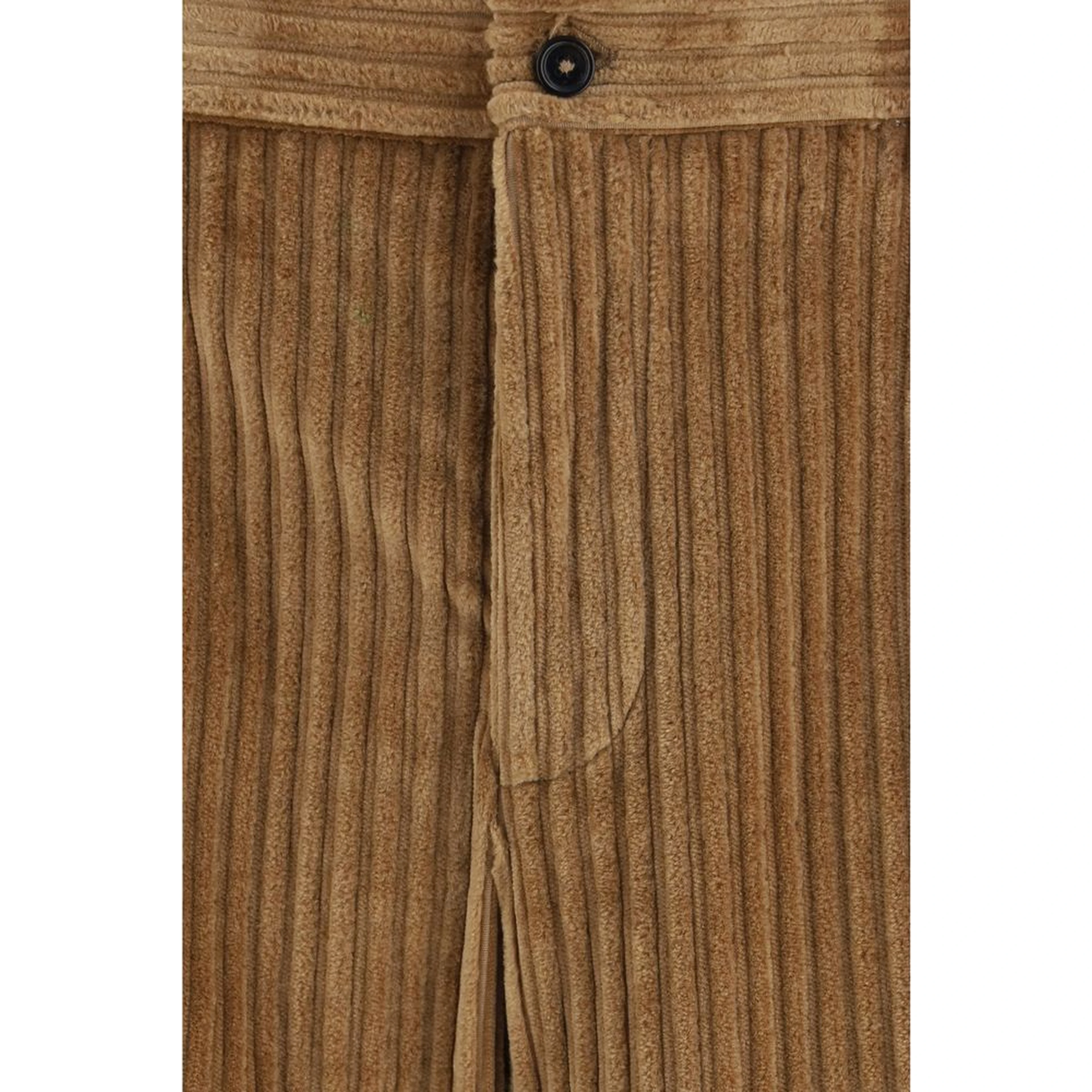 Brown Cotton Casual Pants