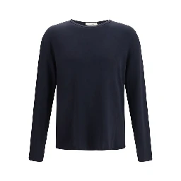 Blue Cotton Long Sleeve T-Shirt