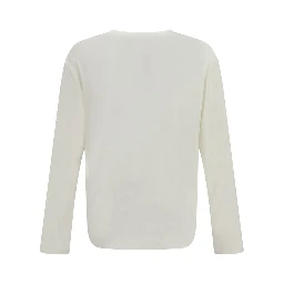 White Cotton Long Sleeve T-Shirt