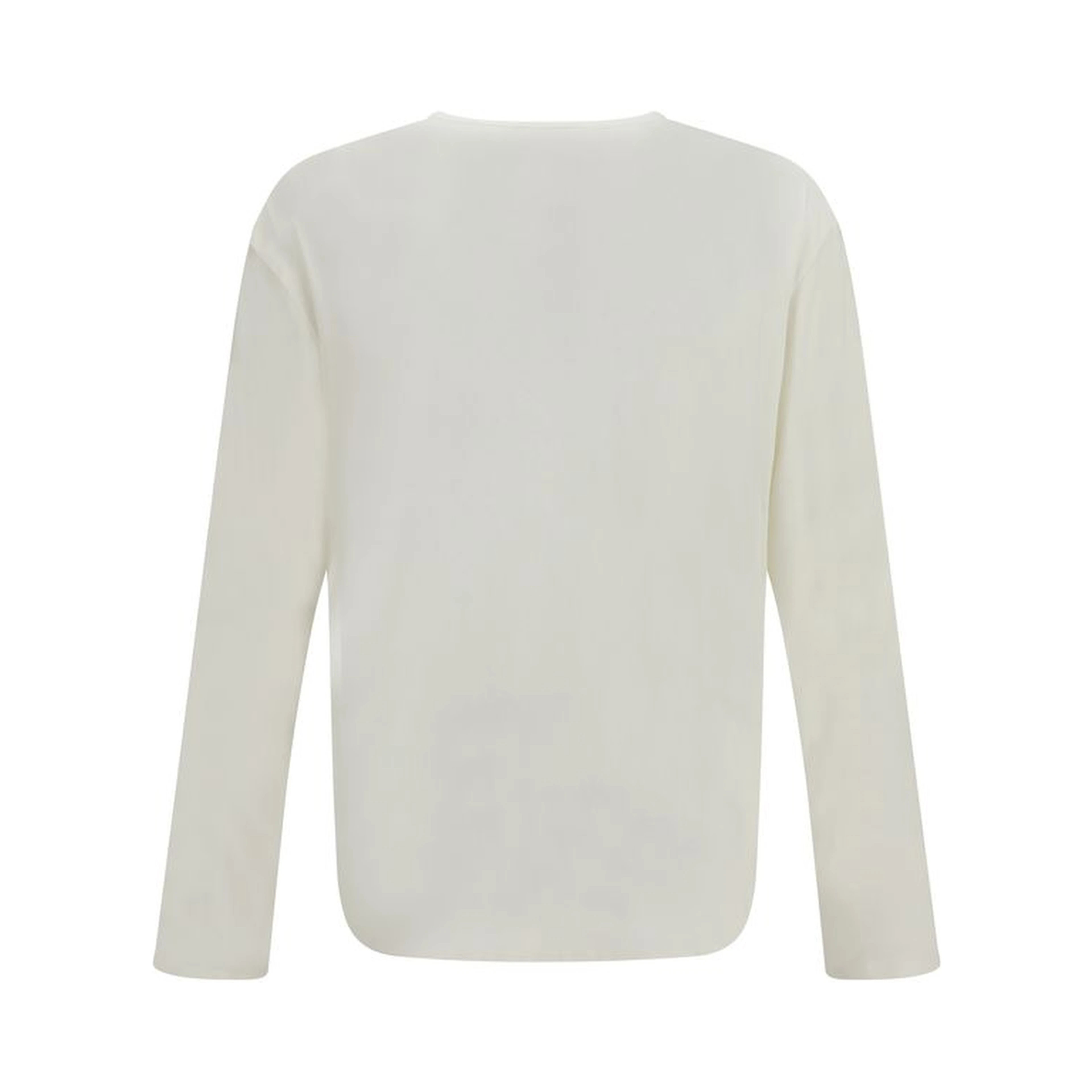 White Cotton Long Sleeve T-Shirt