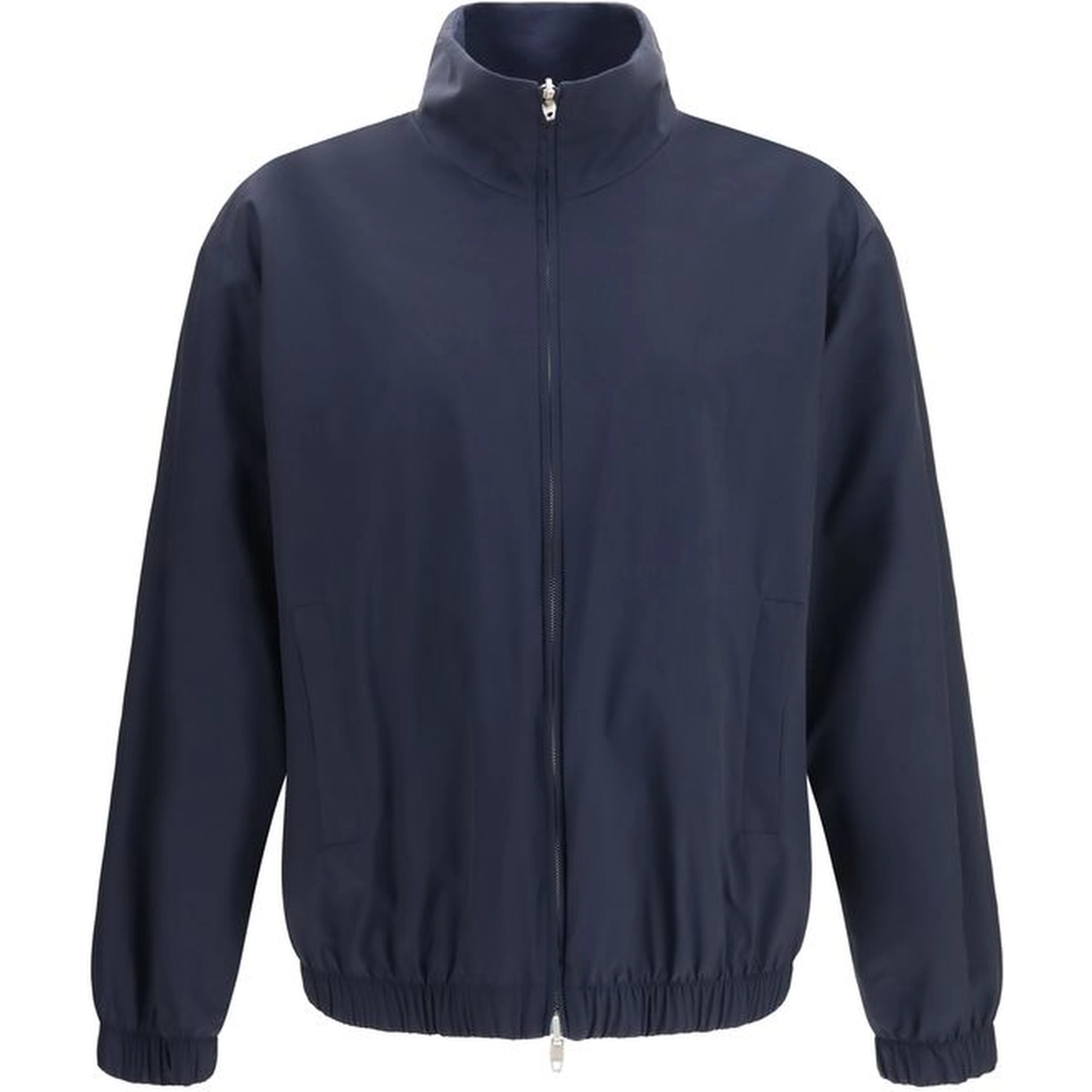Blue Silk Full-Length Jacket