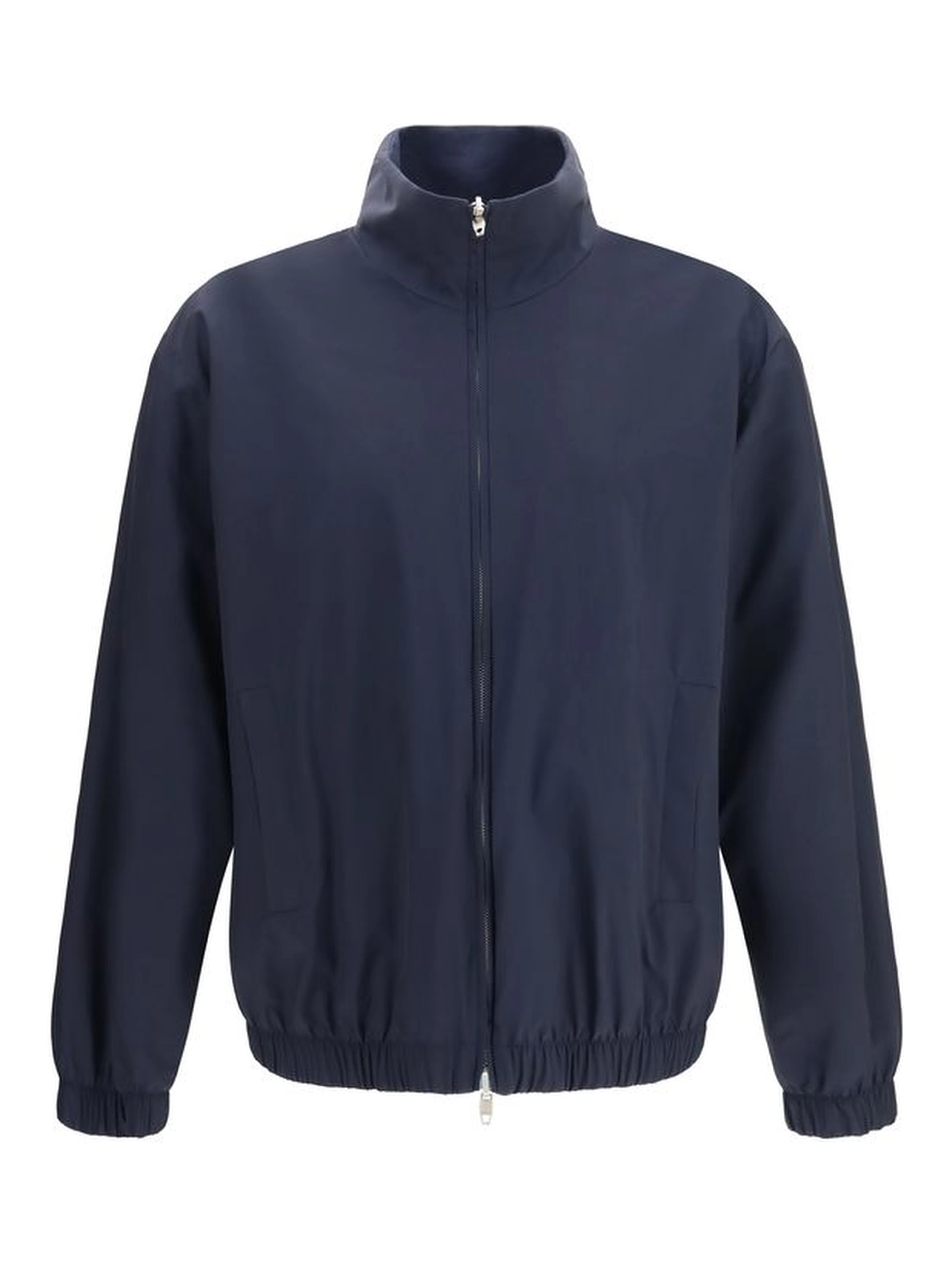Blue Silk Full-Length Jacket