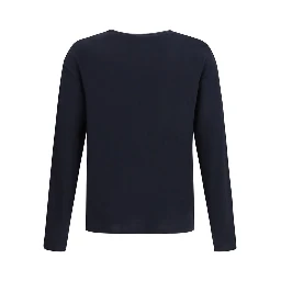 Blue Cotton Long Sleeve T-Shirt
