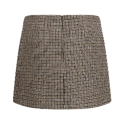 Brown Wool Oves Aries Mini Skirt