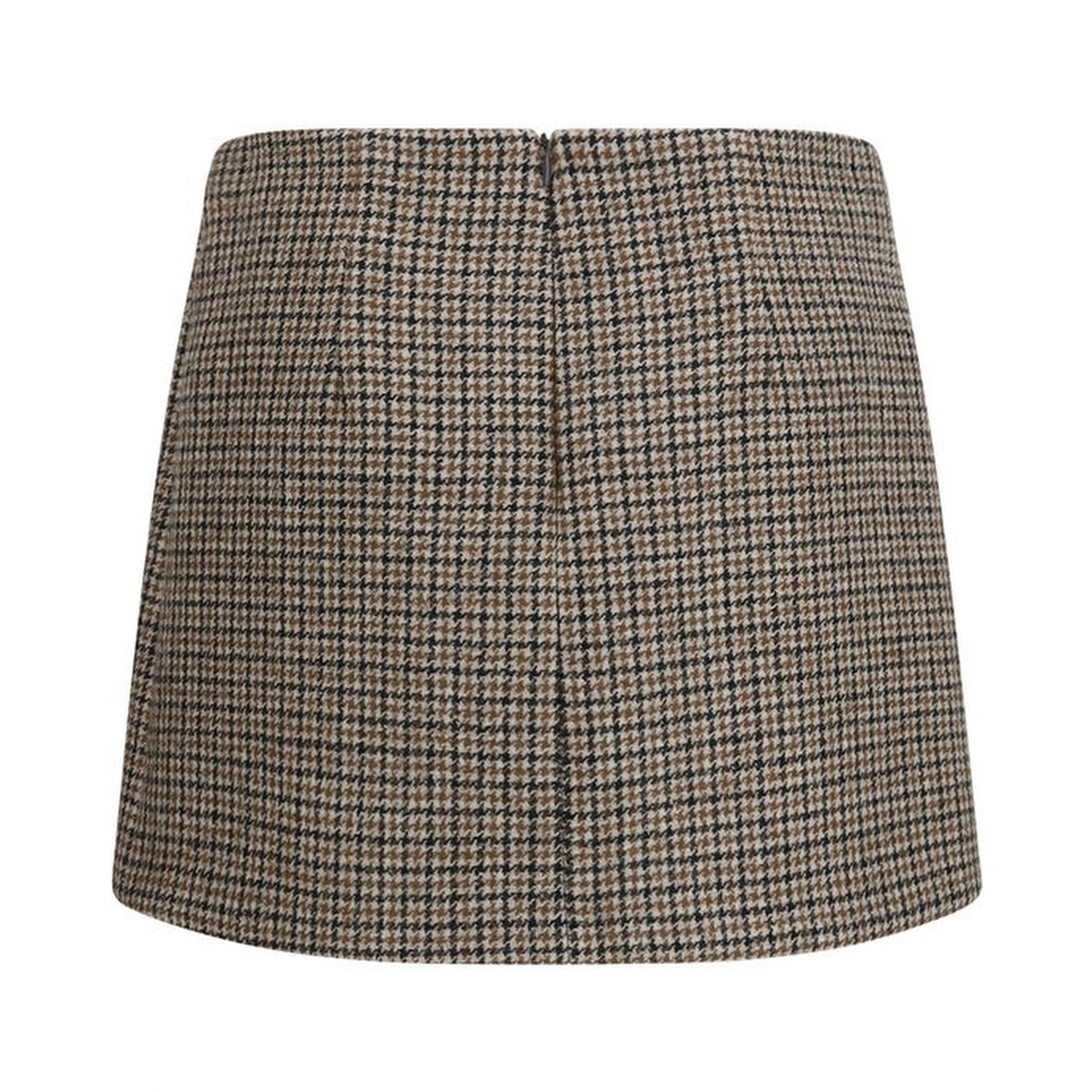 Brown Wool Oves Aries Mini Skirt