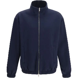 Blue Silk Full-Length Jacket