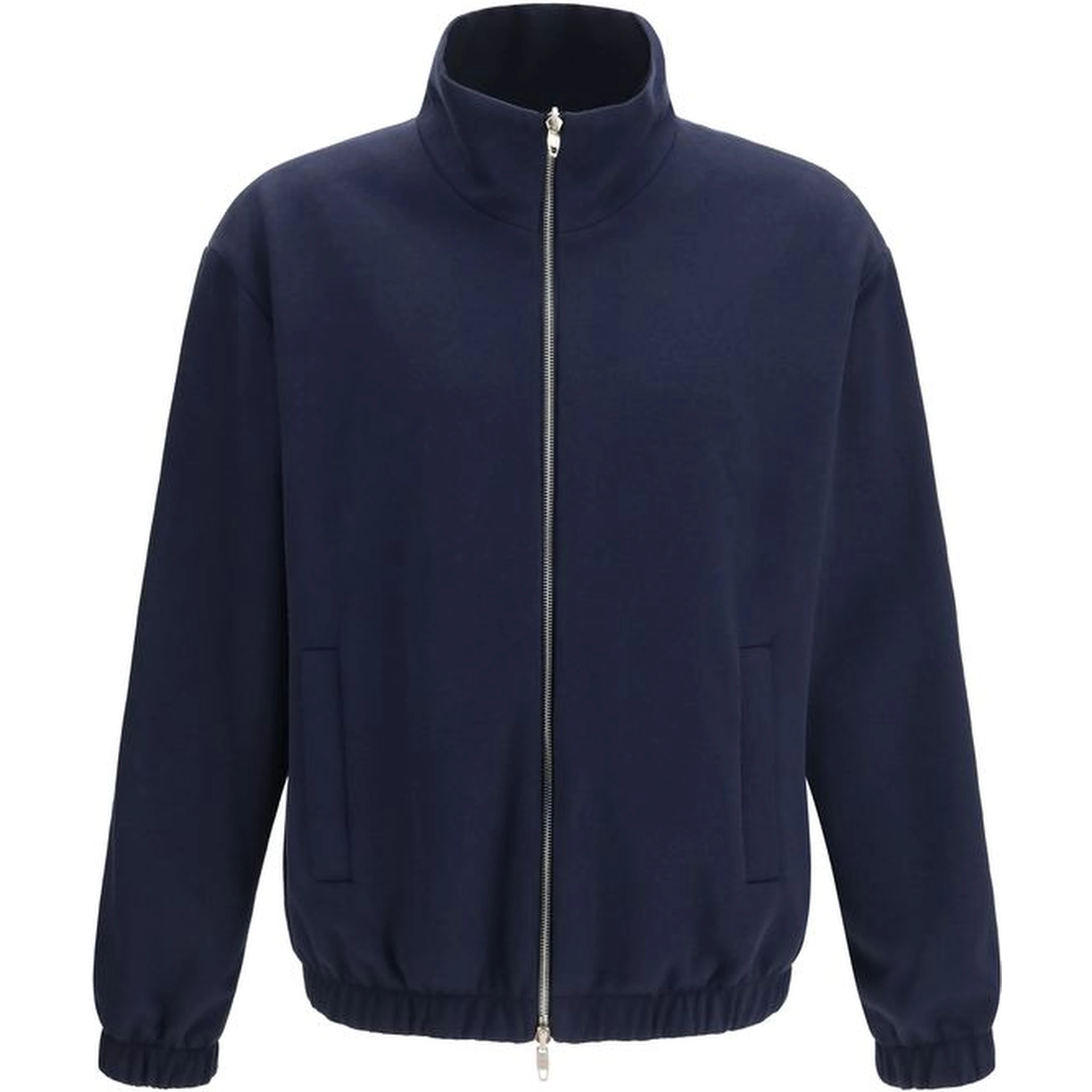 Blue Silk Full-Length Jacket