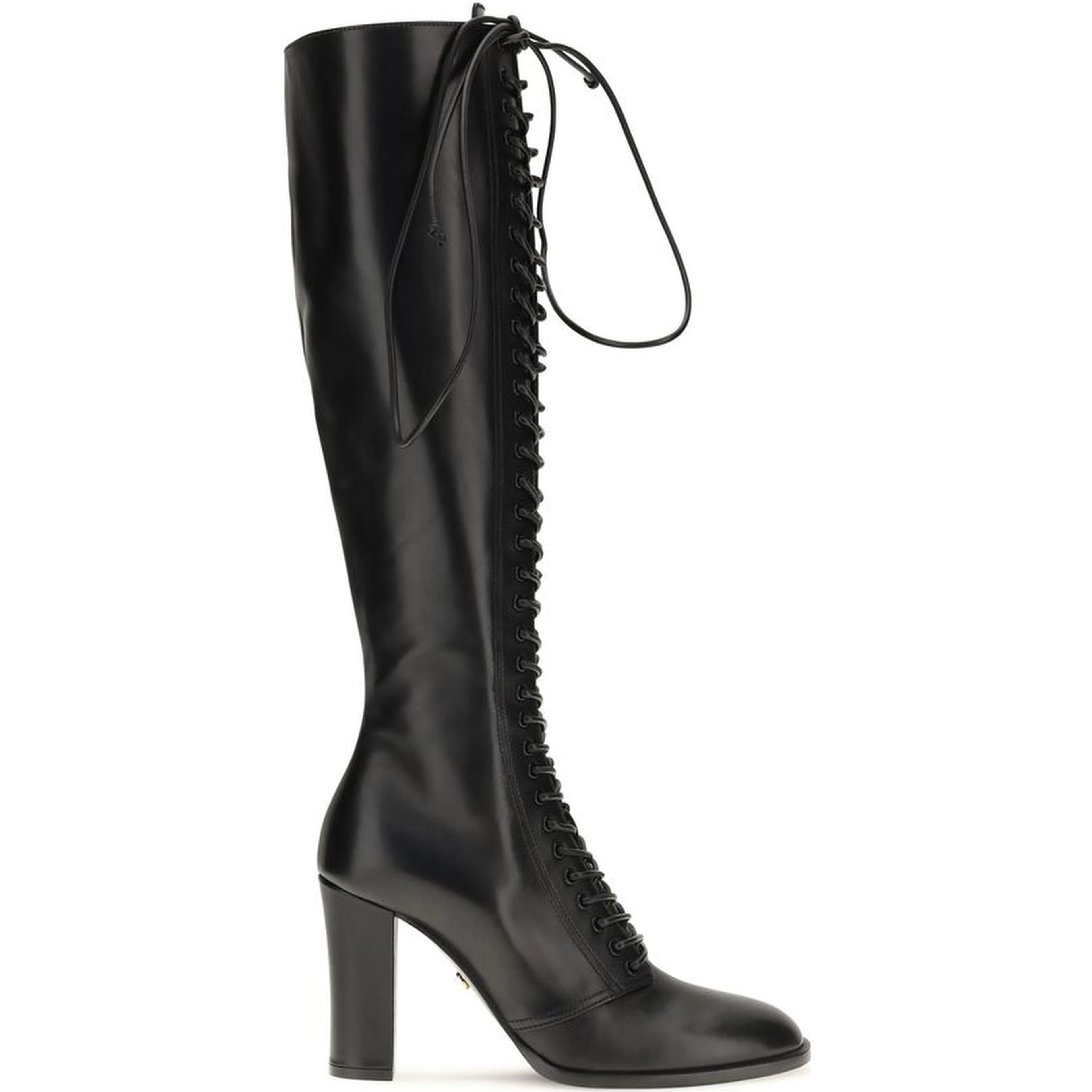 Black Calf Leather Bos Taurus Lace-Up Boots