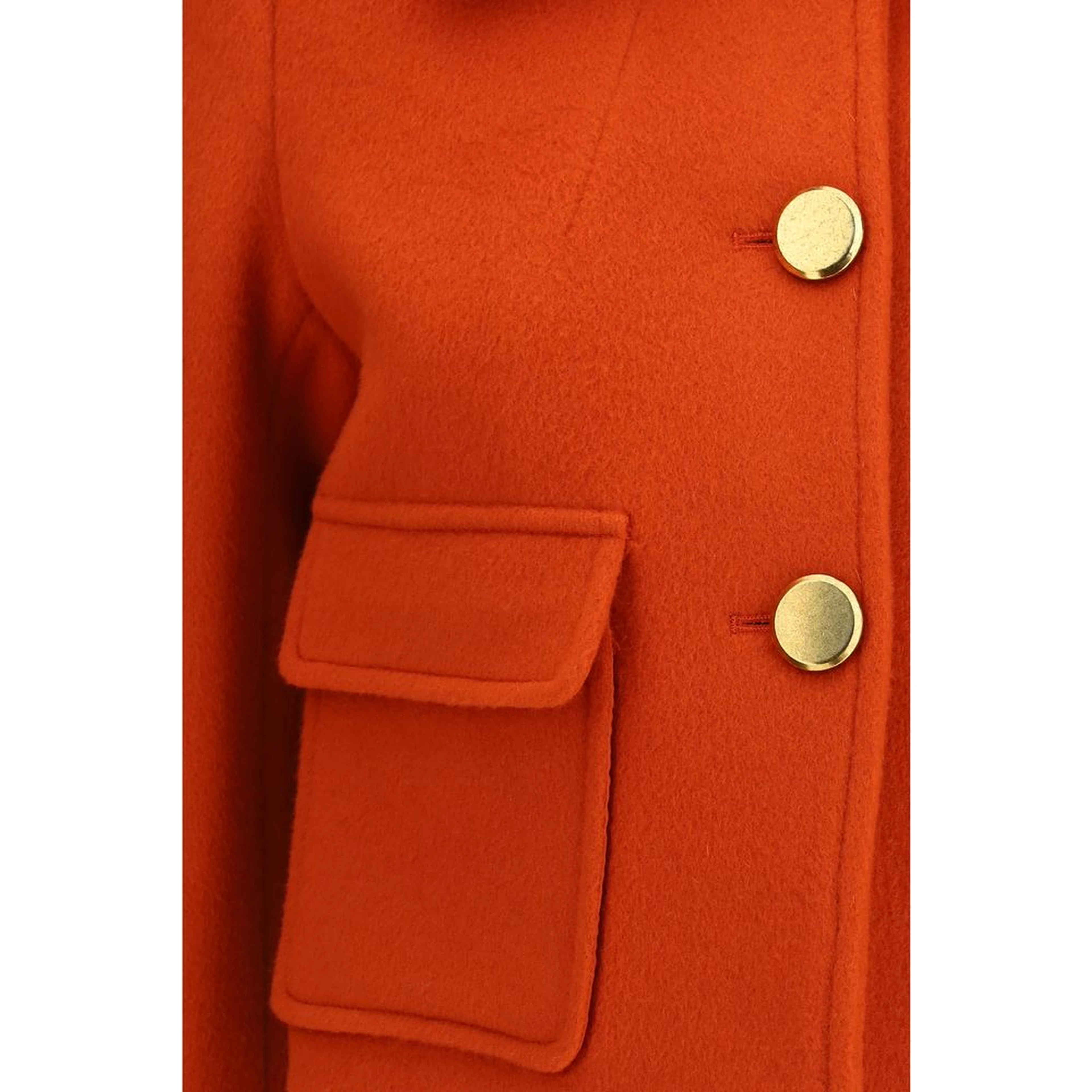 Orange Wool Oves Aries Full-Length Jacket