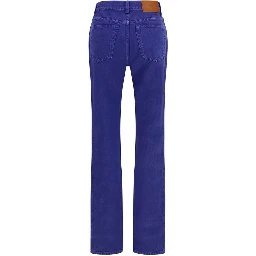 Blue Cotton Straight-Leg Jeans