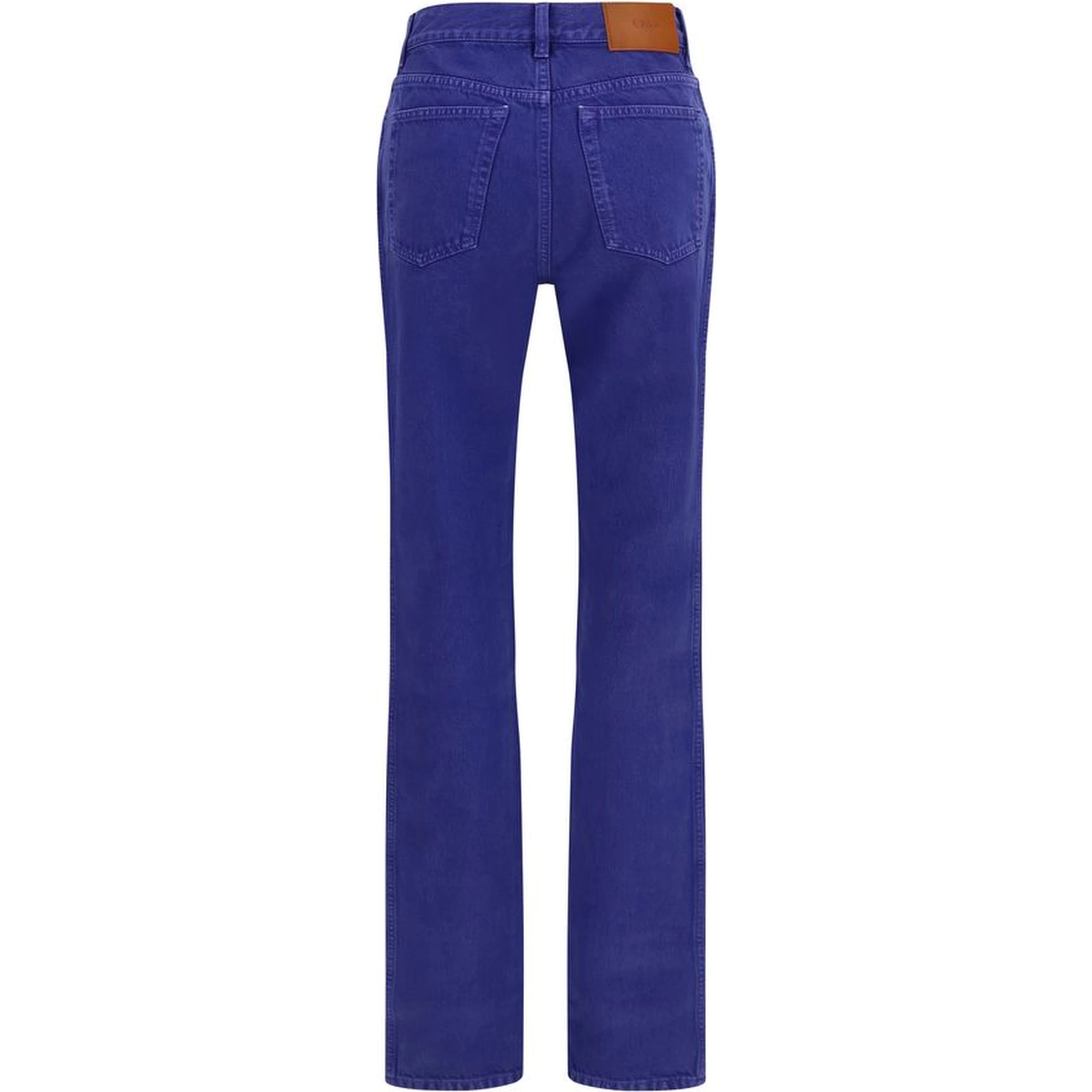 Blue Cotton Straight-Leg Jeans