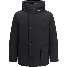 Black Cotton Shell Jacket