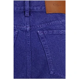 Blue Cotton Straight-Leg Jeans