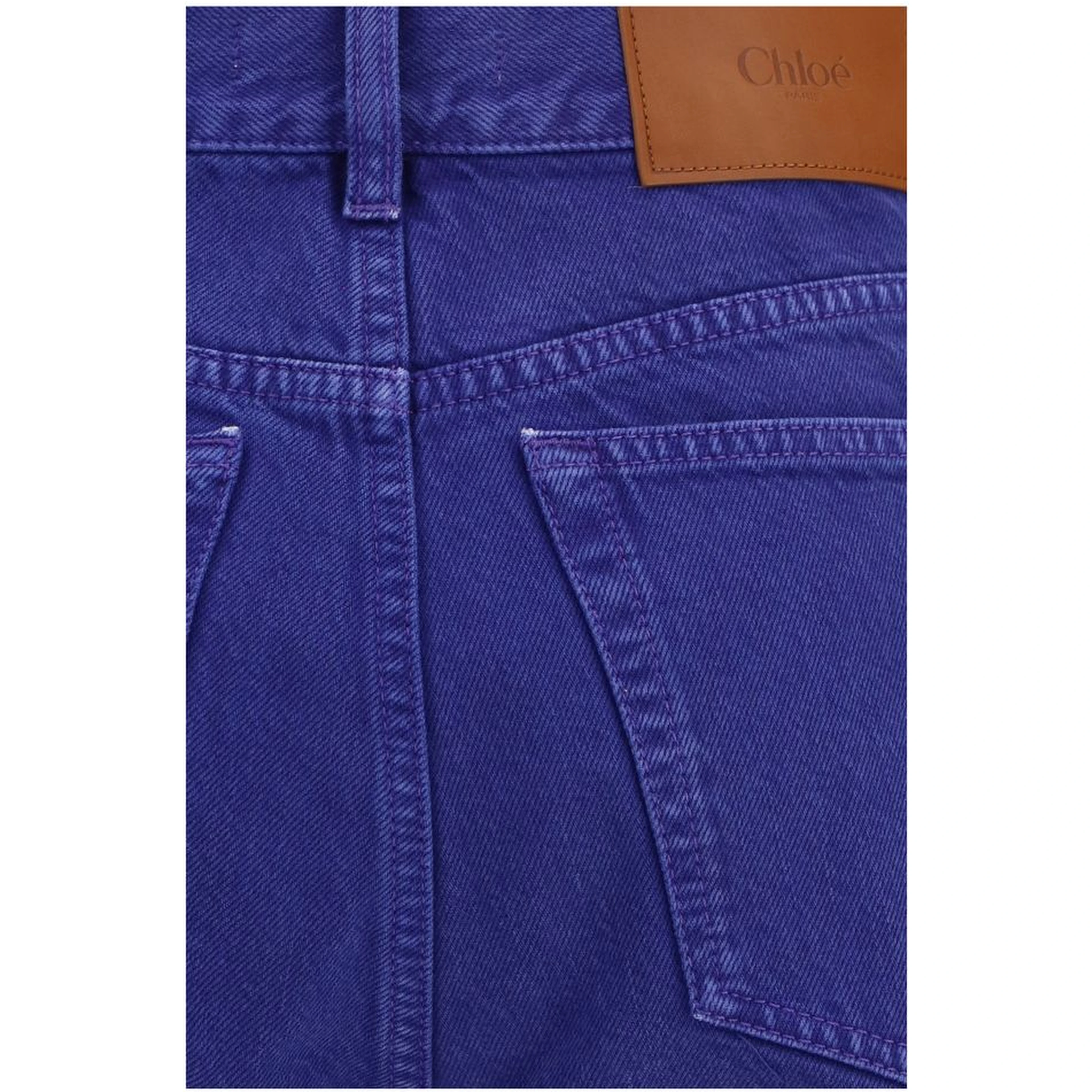 Blue Cotton Straight-Leg Jeans