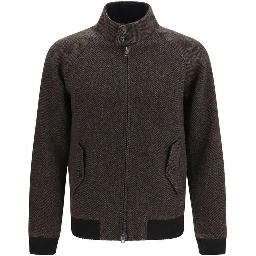 Brown Viscose Biker Jacket