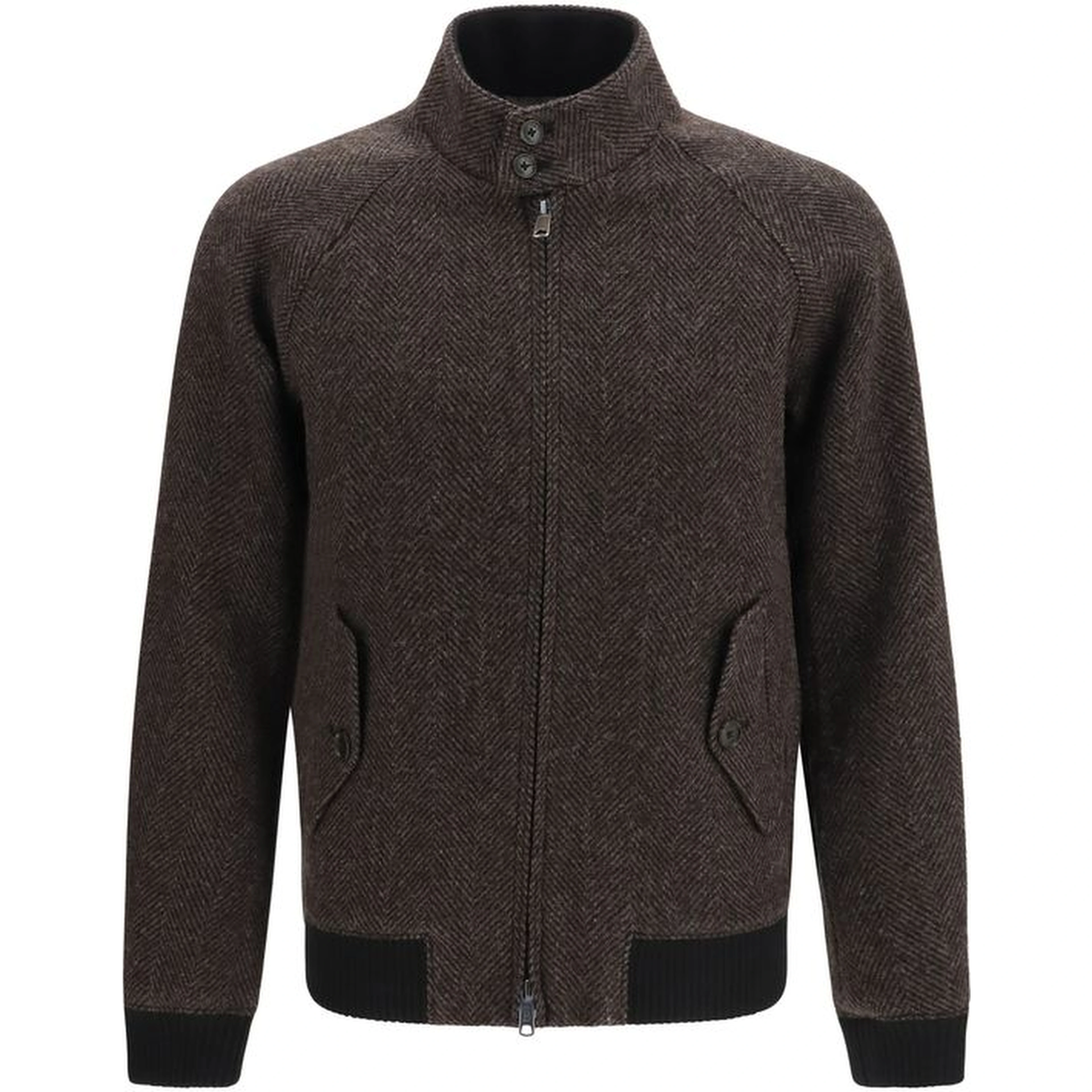 Brown Viscose Biker Jacket