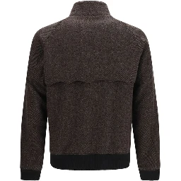 Brown Viscose Biker Jacket