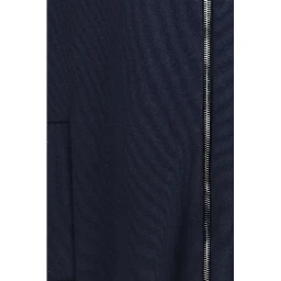 Blue Silk Full-Length Jacket