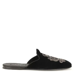 Black Velvet Flats