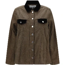 Brown Cotton Denim Jacket