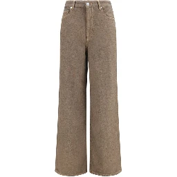 Brown Cotton Relaxed Fit Jeans