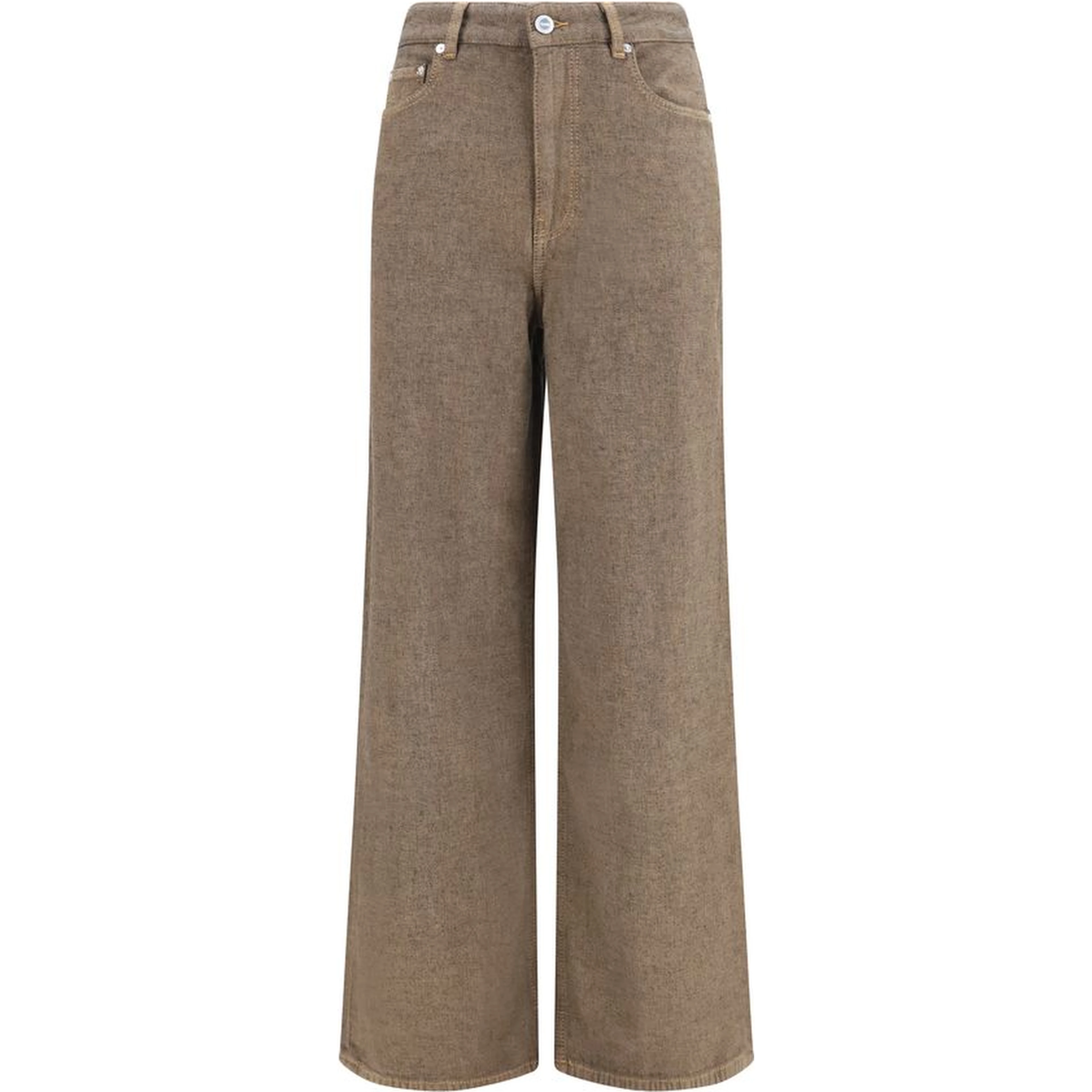 Brown Cotton Relaxed Fit Jeans