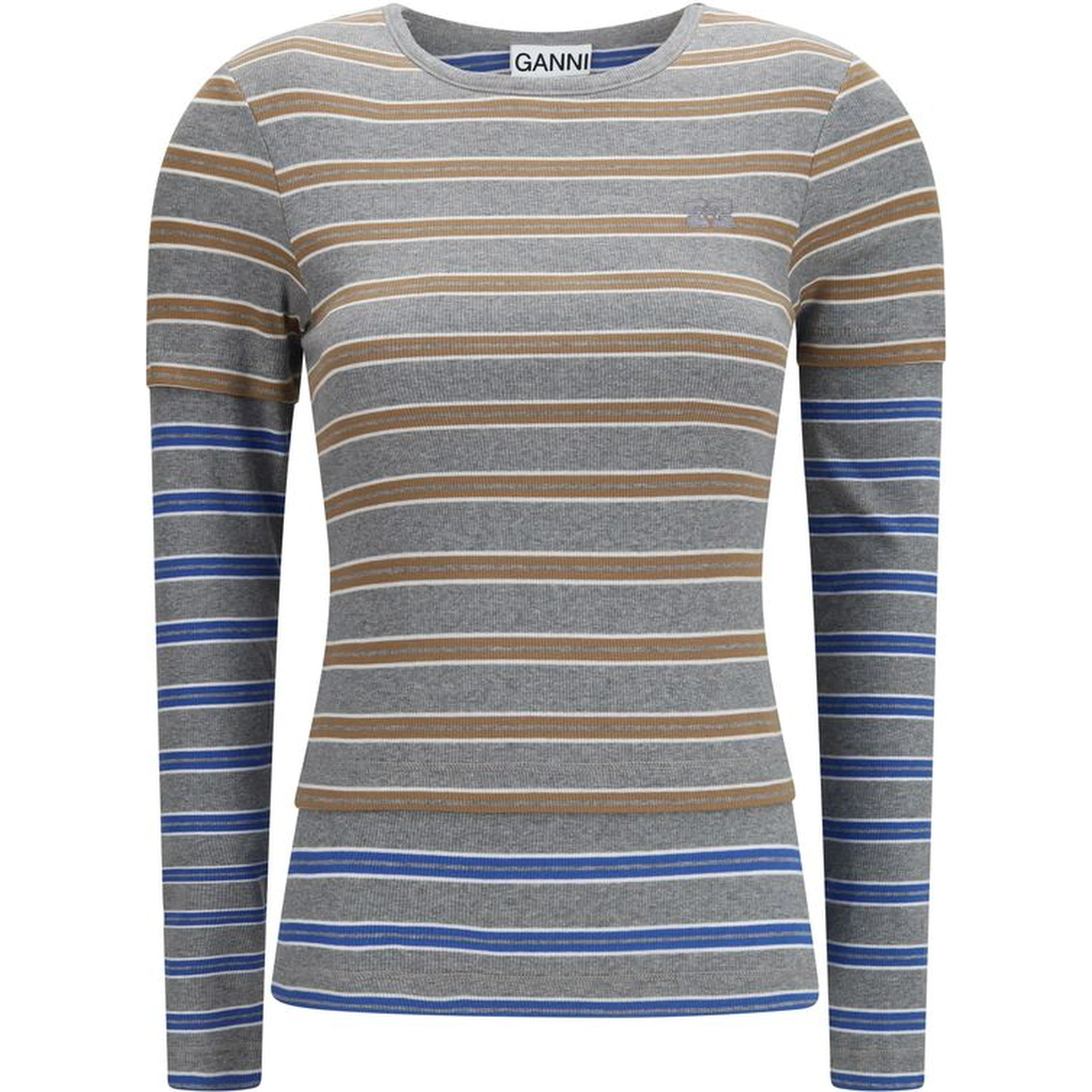 Gray Cotton Long Sleeve T-Shirt