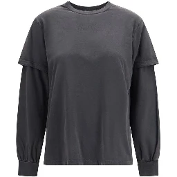 Gray Cotton Long Sleeve T-Shirt