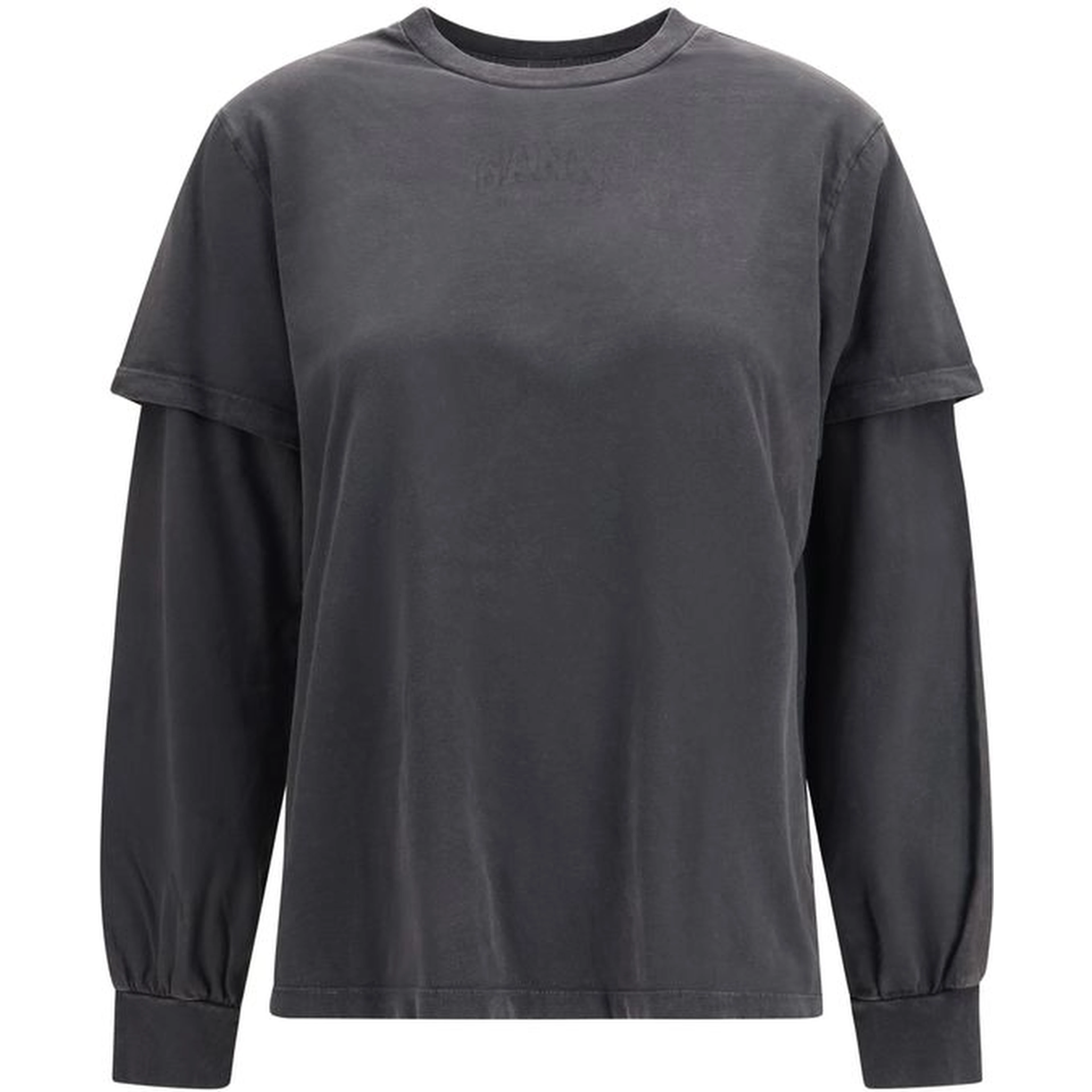 Gray Cotton Long Sleeve T-Shirt