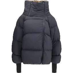Black Polyamide Full-Length Jacket