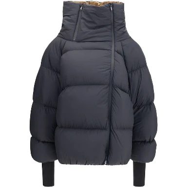 Black Polyamide Full-Length Jacket