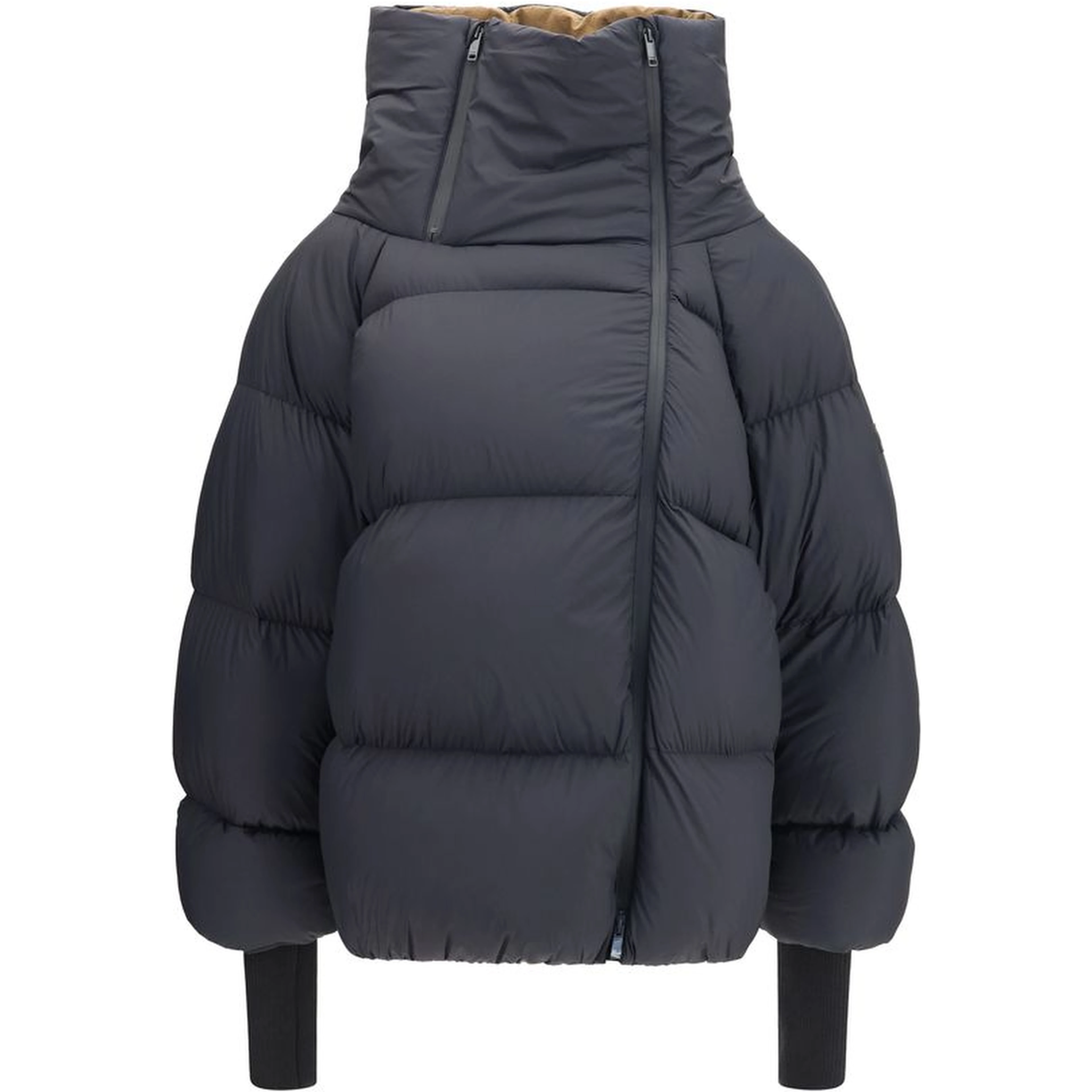 Black Polyamide Full-Length Jacket