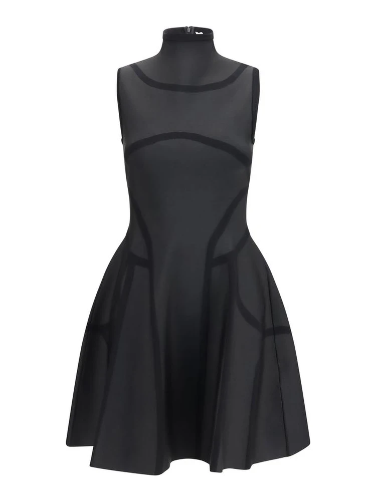 Black Polyester Cocktail Dress