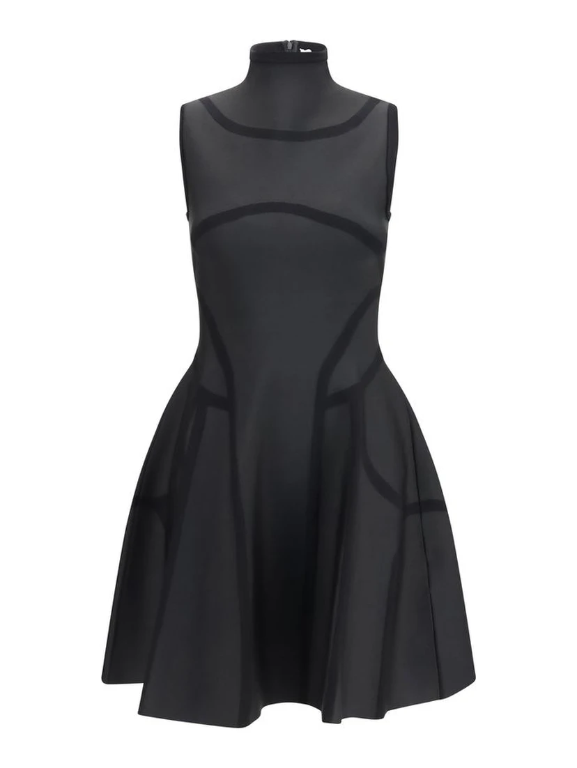 Black Polyester Cocktail Dress
